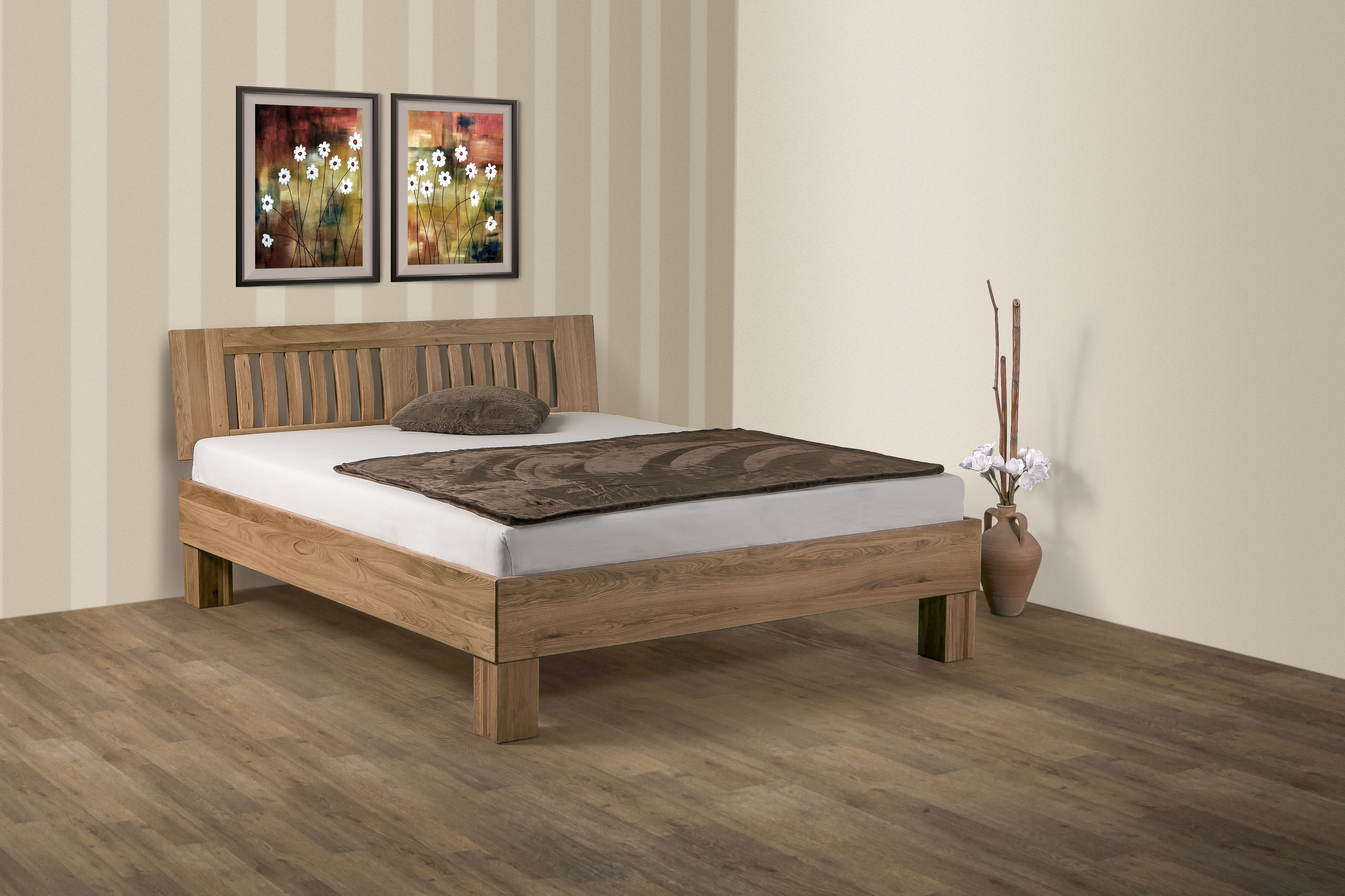van Bedden - Massief houten bed beuken of eiken 603
